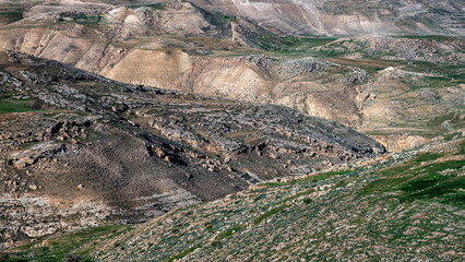 Landscape of the Moab Plateau, Jordan.