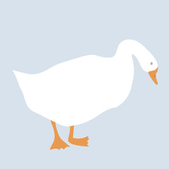 Cute goose isolated flat vector. Cartoon illustration.