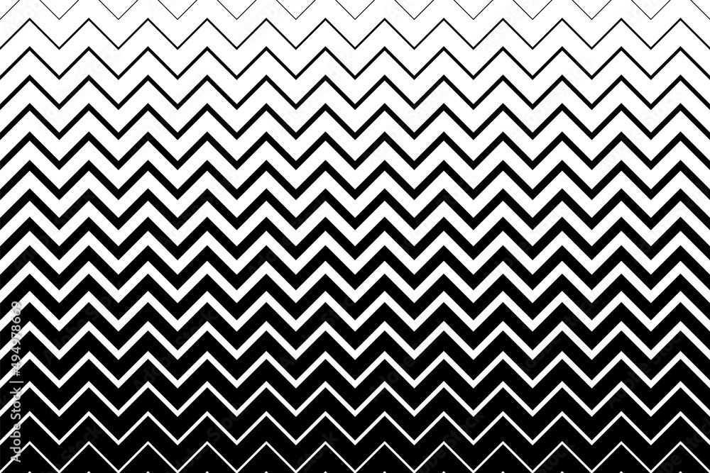 Aufkleber horizontal chevron line pattern. from thin strips to thick. fades stripe. black shevron on white bac