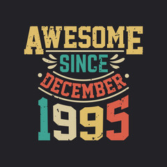 Awesome Since December 1995. Born in December 1995 Retro Vintage Birthday