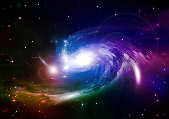 galaxy in a free space. 3D rendering