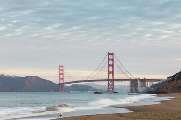 Scenic view of the Golden Gate Bridge in United states