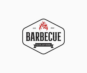 Hot BBQ and Grill Logo Design Templates. BBQ Restaurant Logo Design.