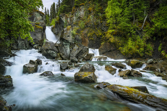 Beautiful view of the Liberty Falls near Chitina, Alaska, USA