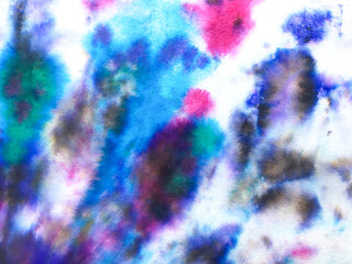 Bright Textured Spiral Tie Dye. Grunge Colorful Tie Dye Cloth Background. Spiral Tie Dye Artwork Textile. Dyed Colorful Spiral Tie Dye Ink Painting.
