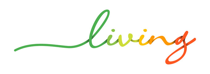 Living Handwriting Colorful Lettering Calligraphy Banner. Greeting Card Vector Illustration.