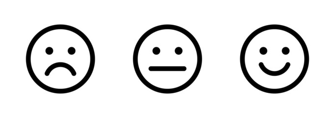 Fototapeta premium Rating scale or pain scale in the form of emoticons. Vector clipart isolated on white background.