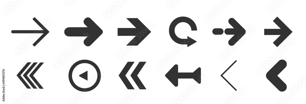Poster arrows set icons. arrow icon. arrow vector collection. modern simple arrows.
