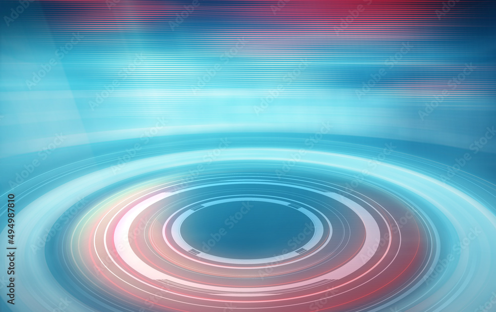 Poster 3d illustration of the graphical abstract technology background with light rays on mode