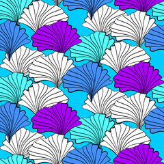 Vector seamless half-drop pattern, with flowers