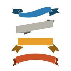 Vintage Style Ribbons Collection set isolated. Vector illustration