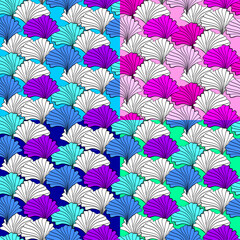 Vector seamless half-drop pattern, with flowers