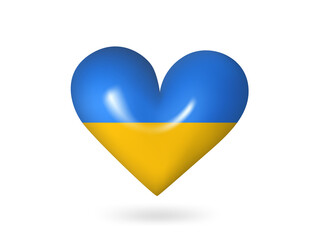 Heart with Ukraine flag colour. Support Ukraine concept. vector illustration isolated on white