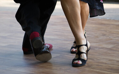 Photo of professional argentine tango dancers - obrazy, fototapety, plakaty