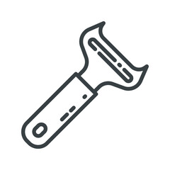 Vector line icon of a peeler isolated on transparent background