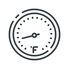 Vector line icon of cooking meat thermometer a isolated