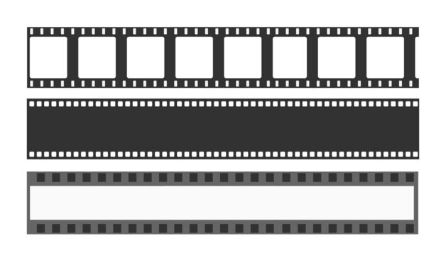 Cinema strip templates. Negative and strip, media filmstrip. Film roll vector, film 35mm, slide film frame