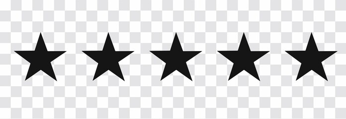 Obraz premium Vector black isolated five stars. Customer feedback concept.