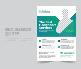 Medical healthcare flyer vector design template. Professional flyer design