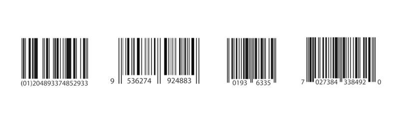 Bar Code Set Vector. Universal Product Scan Code. Isolated