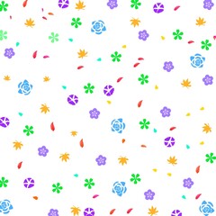 Fototapeta na wymiar Colorful flowers pattern illustration jpg