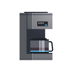 Filter coffee machine and home appliance flat illustration.