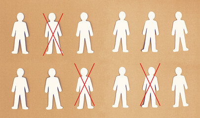Group of people, some are discriminated, cancel culture, freedom of speech, covid-19 regulations,...