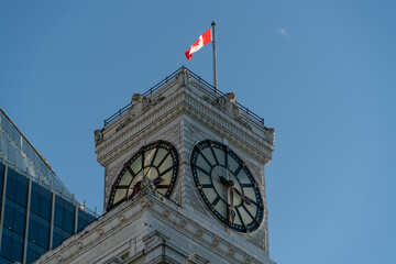 Canada national flag on the clock