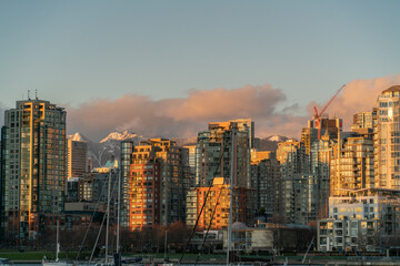 sunset over the city of vancoucer
