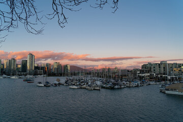 downtown vancouver at sunset