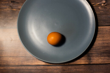 boiled egg on a round plate