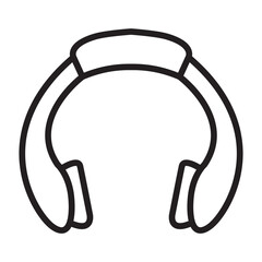 Wireless headphone outline icon. Music sound device thin line.Isolated on white background. Line art vector illustration.