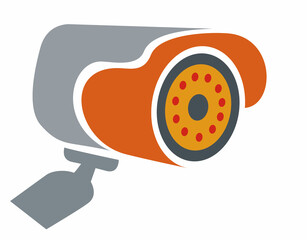 Observation camera. Flat Style Vector Logo Icon