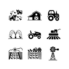 Farm Field vector glyph icon. Agriculture sign