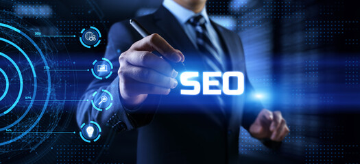 SEO Search engine optimisation digital internet marketing concept.
