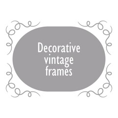 Decorative oval frame vector isolated