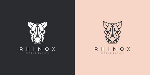 Rhino luxury geometric polygon logo