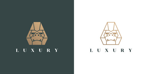 Gorilla luxury geometric polygon logo