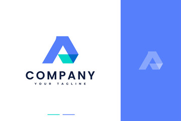 overlapping letter A logo modern minimalist