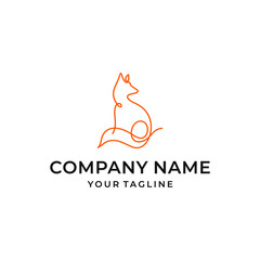 Simple Line Art Fox Logo Design