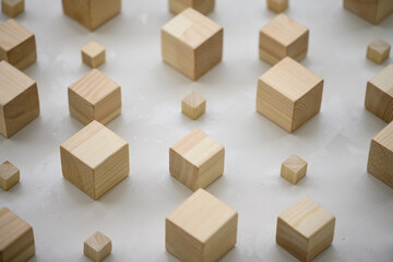 Wood 3d Cubes Wall Decor Background