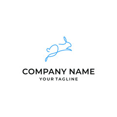Rabbit One Line Art Logo Design