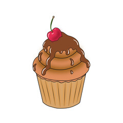 cupcake with cherry on top