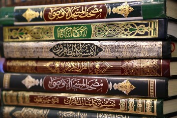 quran books on shelf