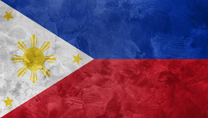 Textured photo of the flag of Philippines.