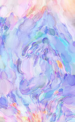 Contemporary art. Hand made painting. Modern artwork. Painting with brushstrokes of watercolor on surface. 2d illustration. Artistic background image. Abstract painting on canvas. Colorful texture.