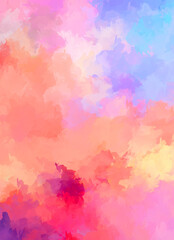 Creative abstract painting. Background with artistic brush strokes. Colorful and vibrant illustration. Painted art.