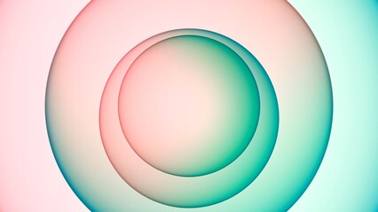 Abstract graphic gradient circle color background in rose and green. Concept 3D illustration for social media banner ad templates and sale showcase with minimalist elegant copy space for infographic