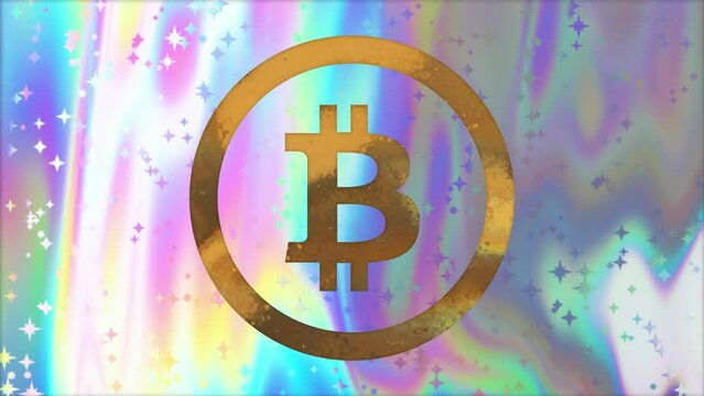 Bitcoin Crypto Holographic Meme Background Loop
