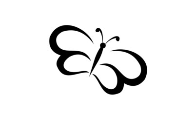 black icon butterfly vector
